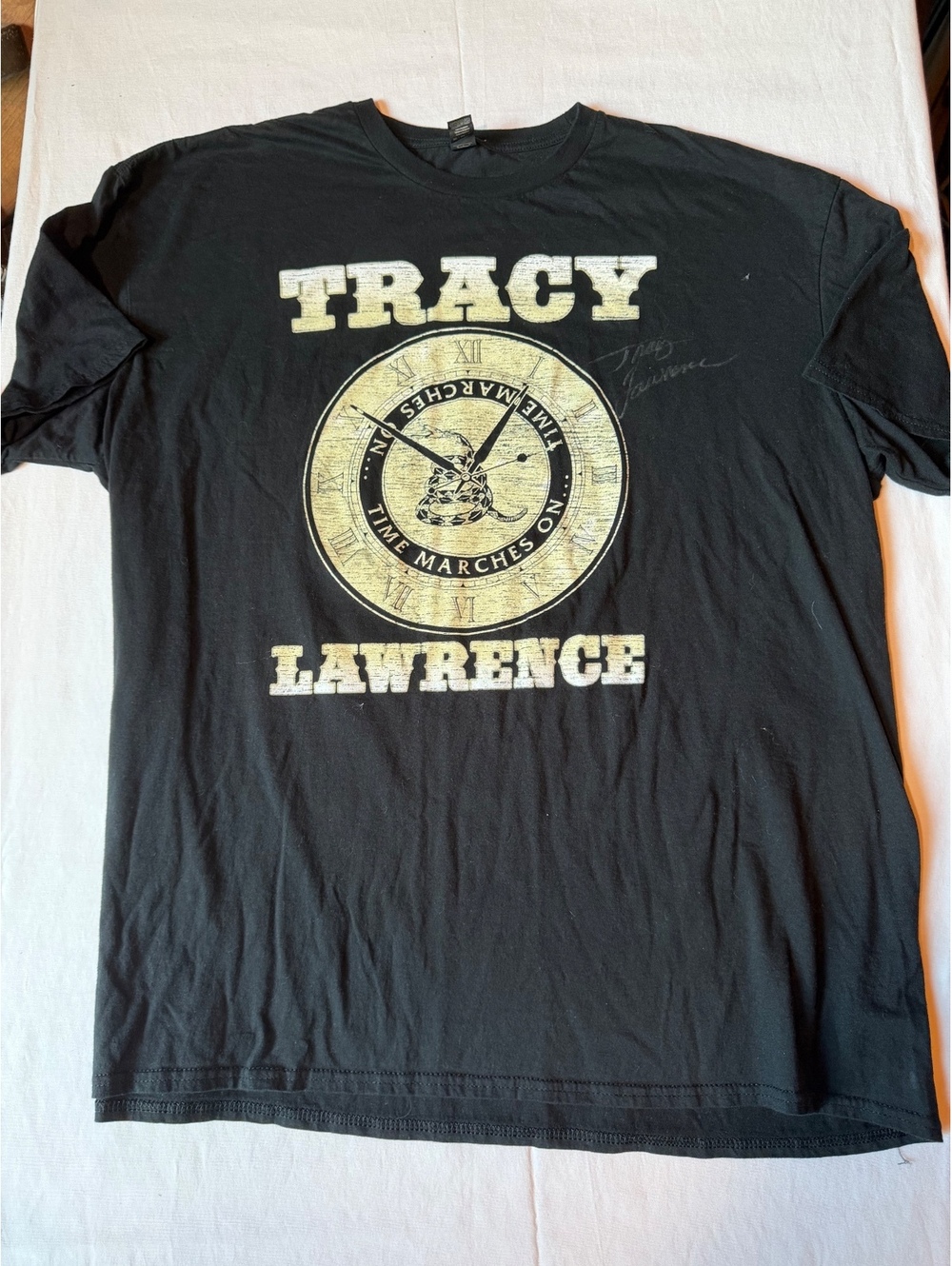 Tracy Lawrence Black Graphic T-Shirt Lightweight Cotton Size XL
